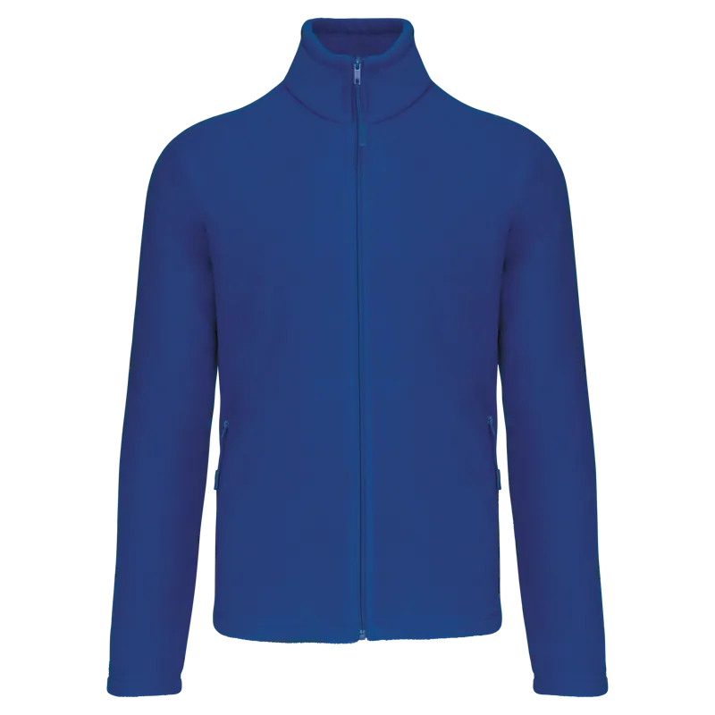 Microfleece met rits en raglanmouwen heren in Royal Blue
