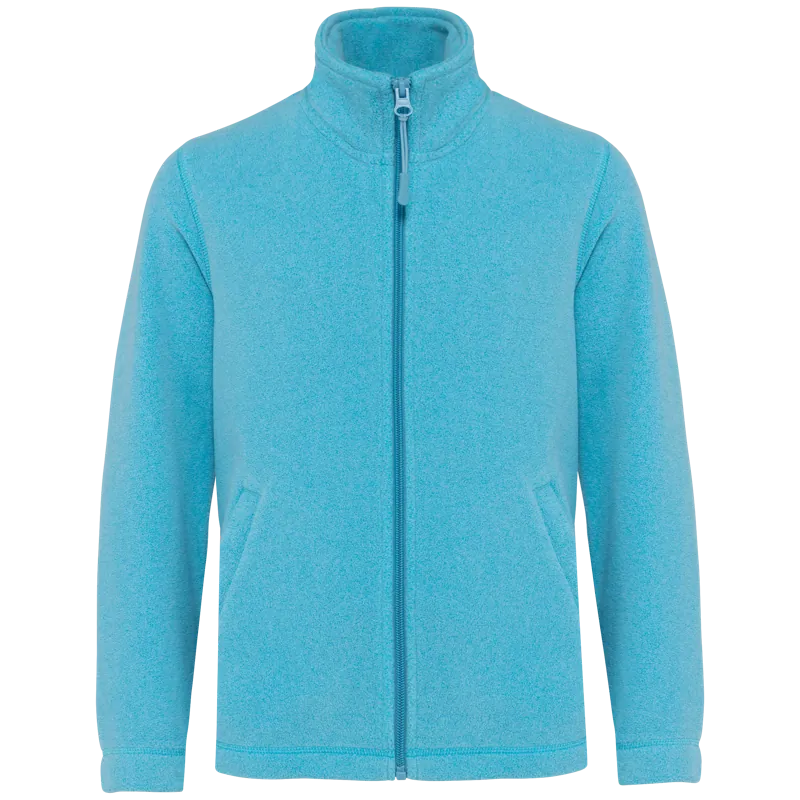 Microfleece met rits kind in Cloudy Blue Heather