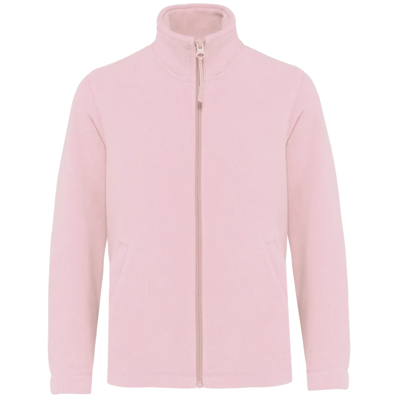 Microfleece met rits kind in Pale Pink