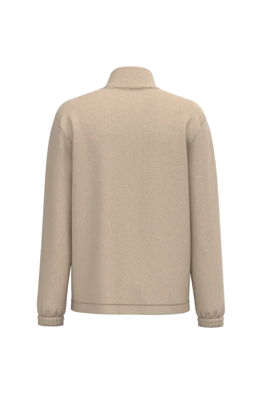 Verstelbaar fleecevest met elastische mouwboorden in Light Sand, achterkant