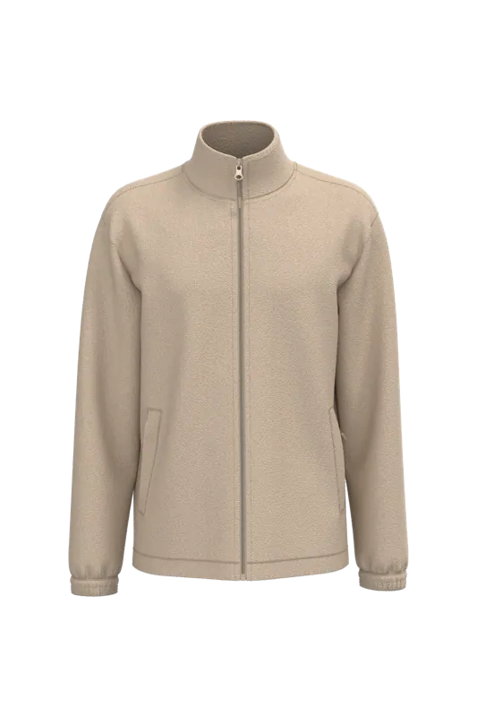Verstelbaar fleecevest met elastische mouwboorden in Light Sand