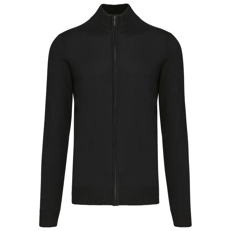 Heren cardigan met rits in Black
