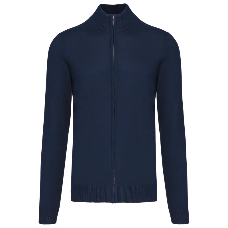 Heren cardigan met rits in Navy