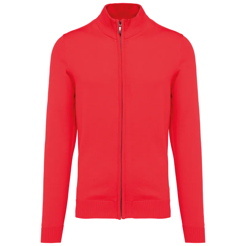 Heren cardigan met rits in Red