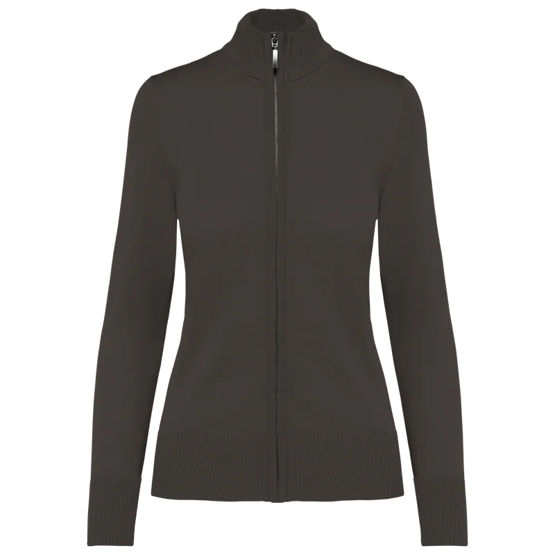 Dames cardigan met rits in Dark Grey
