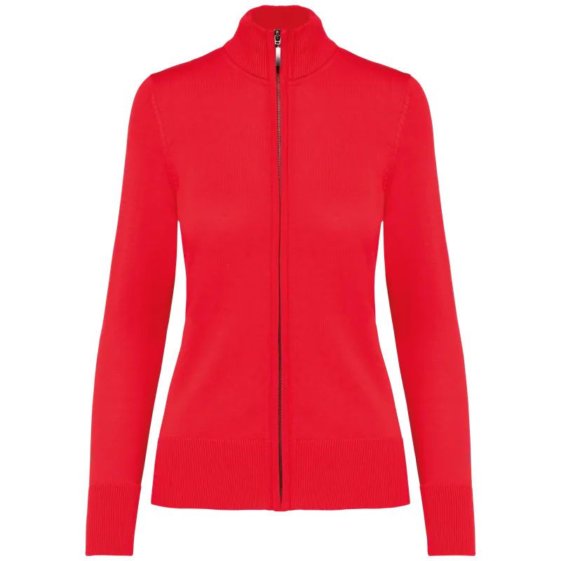 Dames cardigan met rits in Red