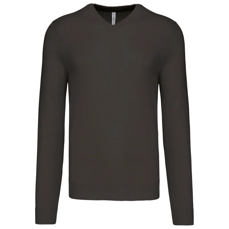 Heren pullover met v-hals in Dark Grey