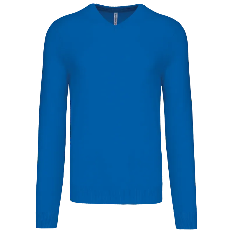 Heren pullover met v-hals in Light Royal Blue