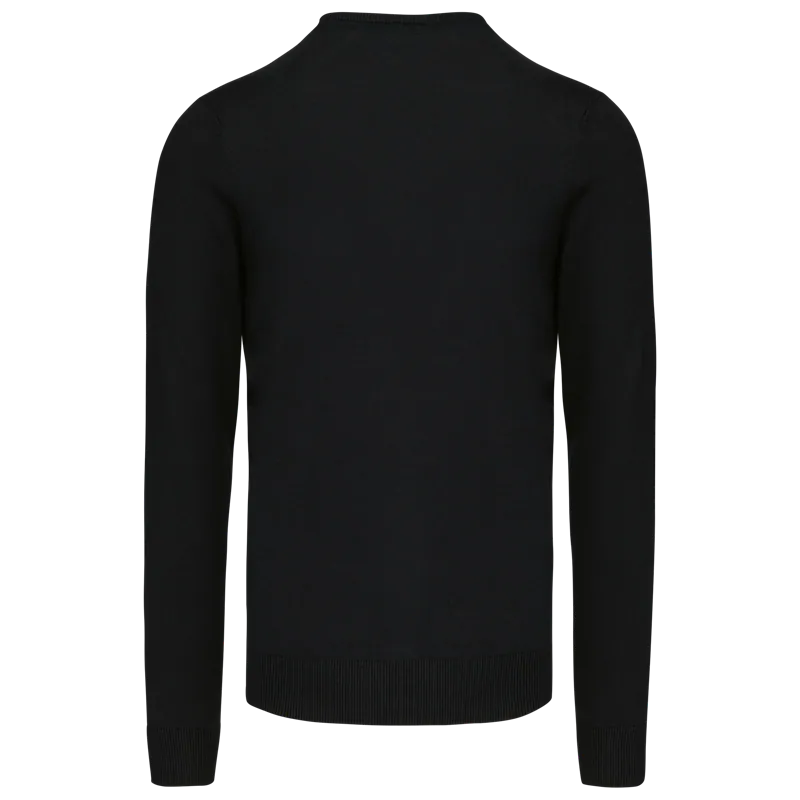 Herenpullover met ronde hals in Black, achterkant