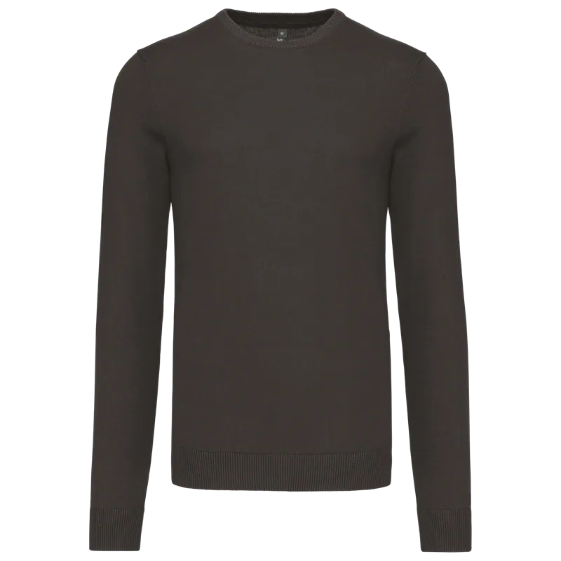 Herenpullover met ronde hals in Dark Grey