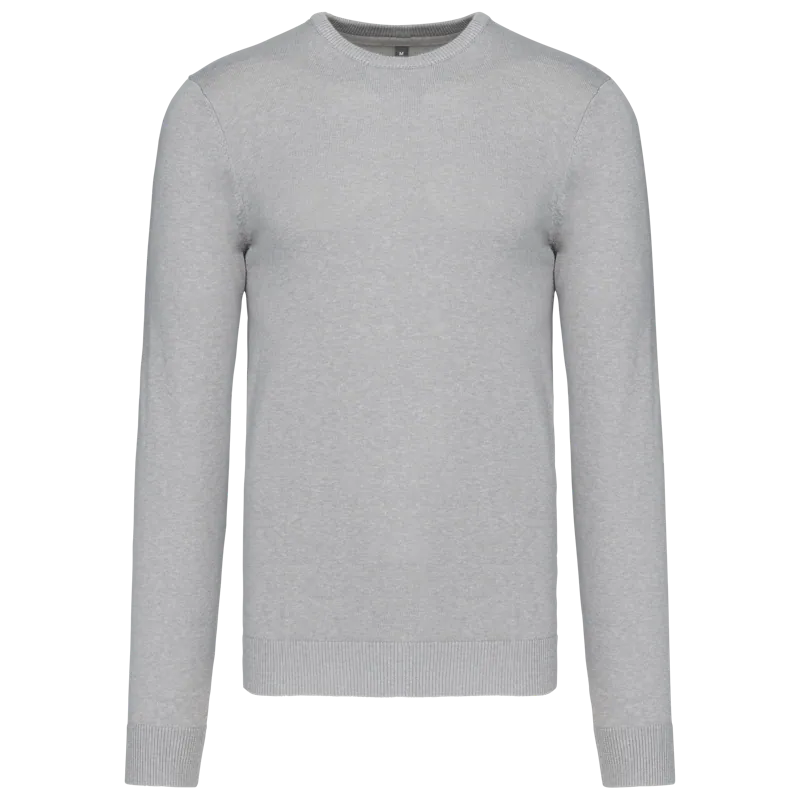 Herenpullover met ronde hals in Grey Melange