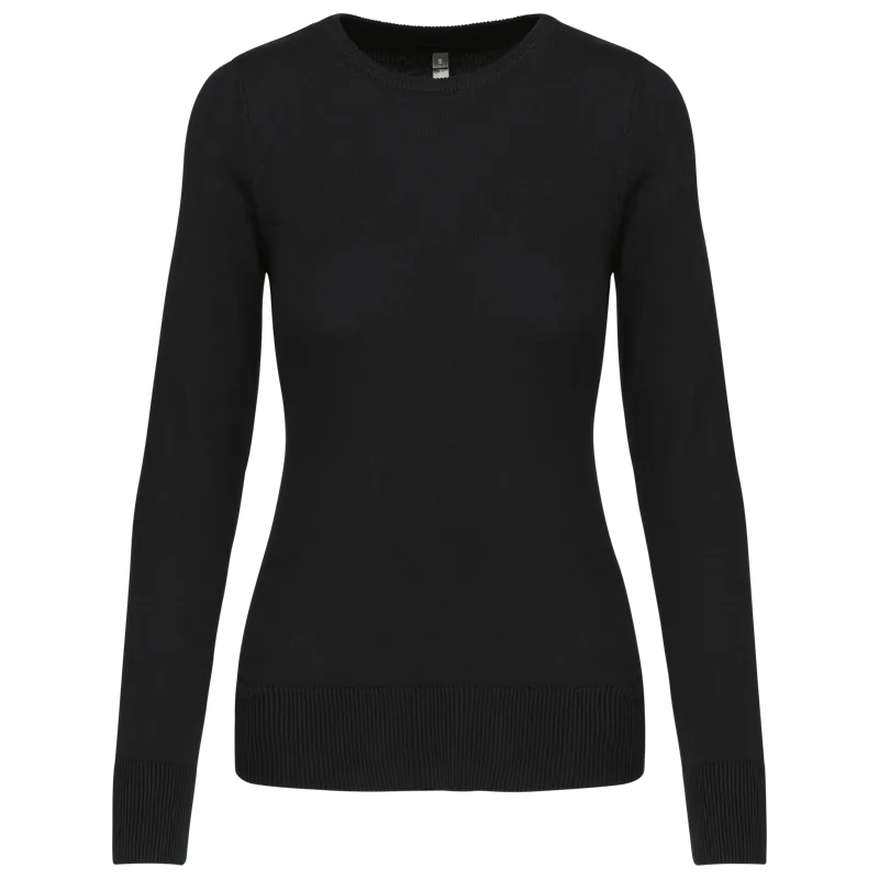 Damespullover ronde hals in Black