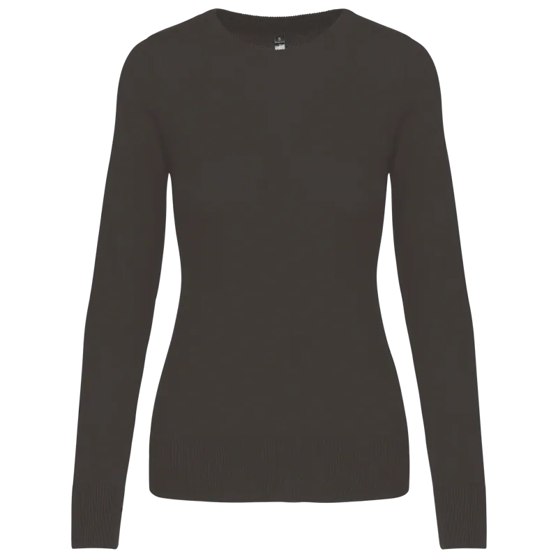 Damespullover ronde hals in Dark Grey
