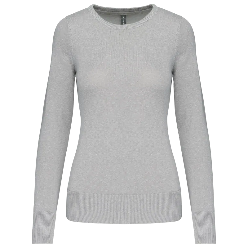 Damespullover ronde hals in Grey Melange