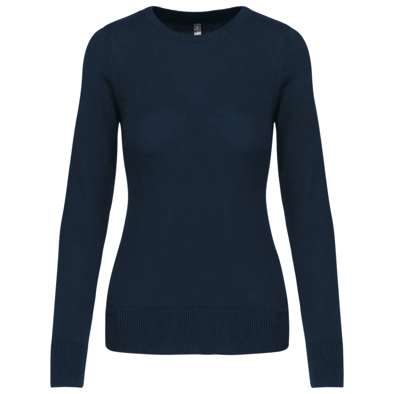 Damespullover ronde hals in Navy