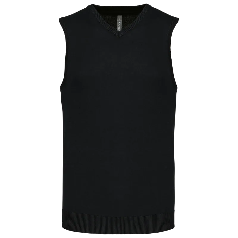 Heren spencer met v-hals in Black