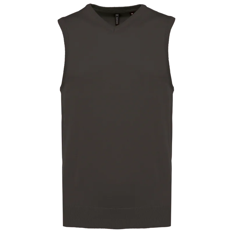 Heren spencer met v-hals in Dark Grey