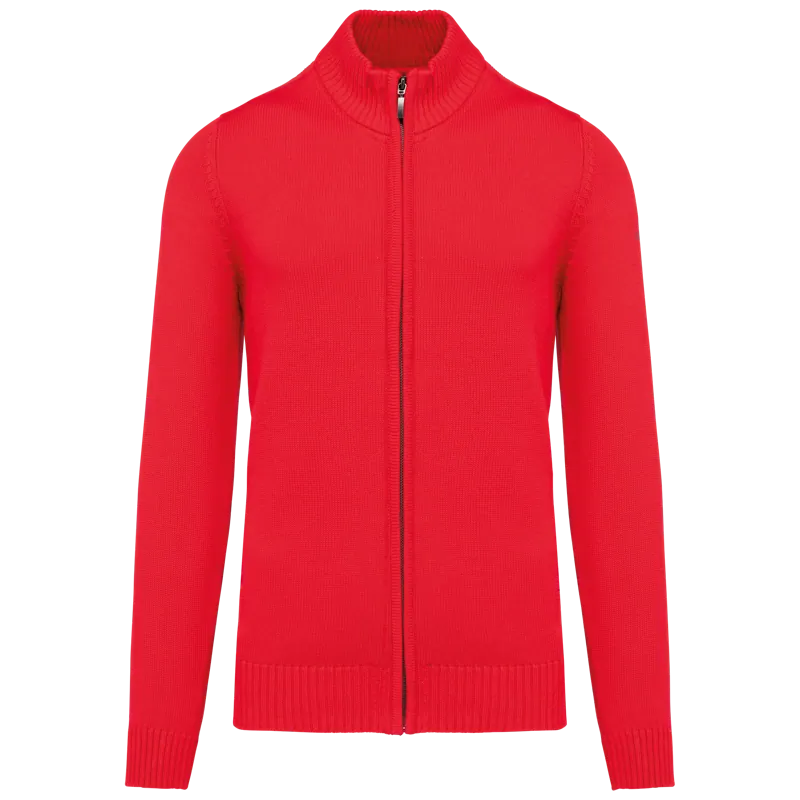 Heren cardigan met rits in Red