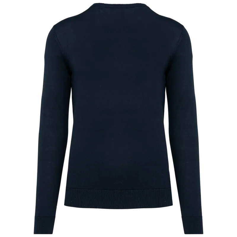 Ecologische herentrui met V-hals in Navy, achterkant