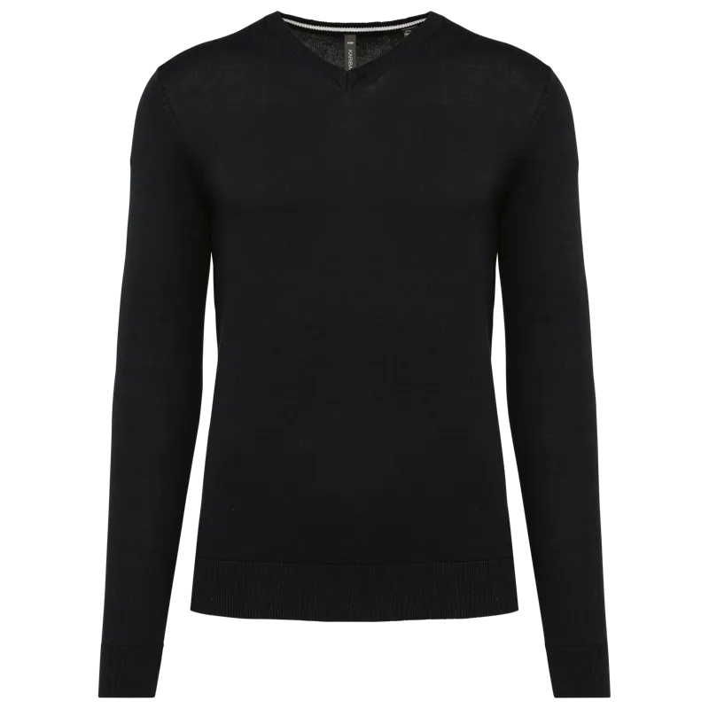 Ecologische herentrui met V-hals in Black