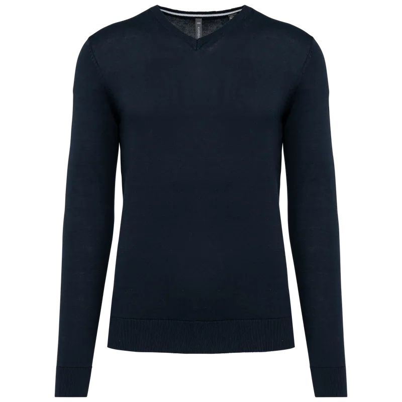 Ecologische herentrui met V-hals in Navy