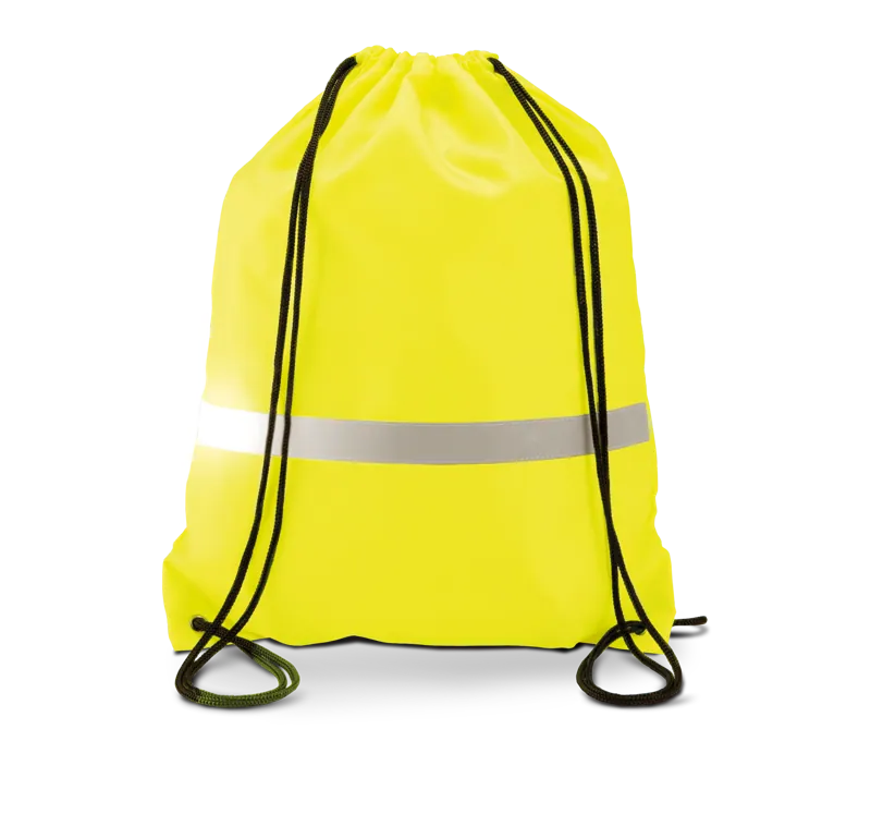 Rugzak met draagkoordjes in Fluorescent Yellow