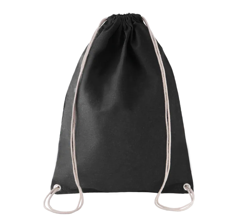 Katoenen rugzak met koordjes in Black