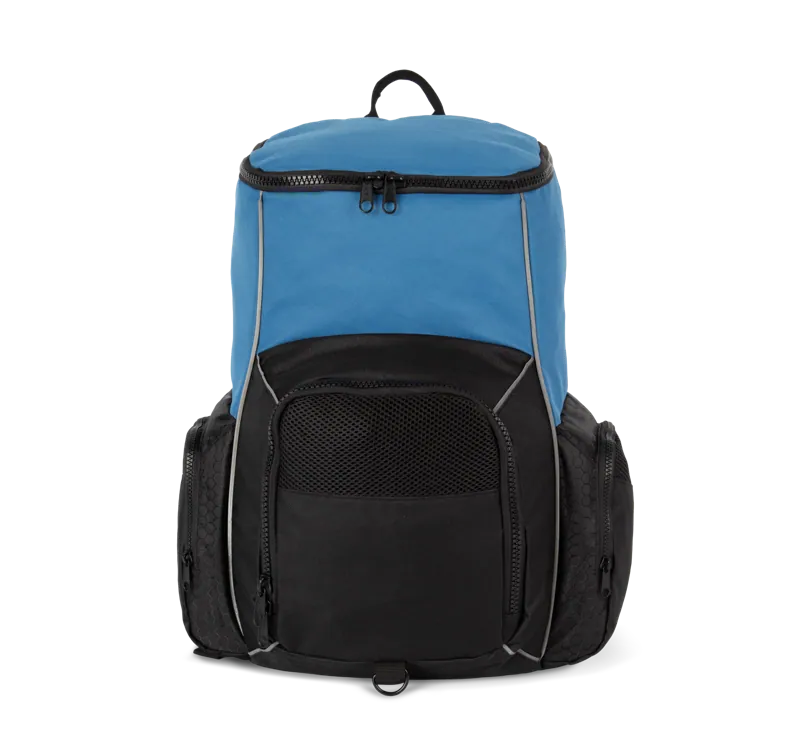 Gerecycleerde en sportrugzak met vak voor spulletjes in Light royal blue / Black
