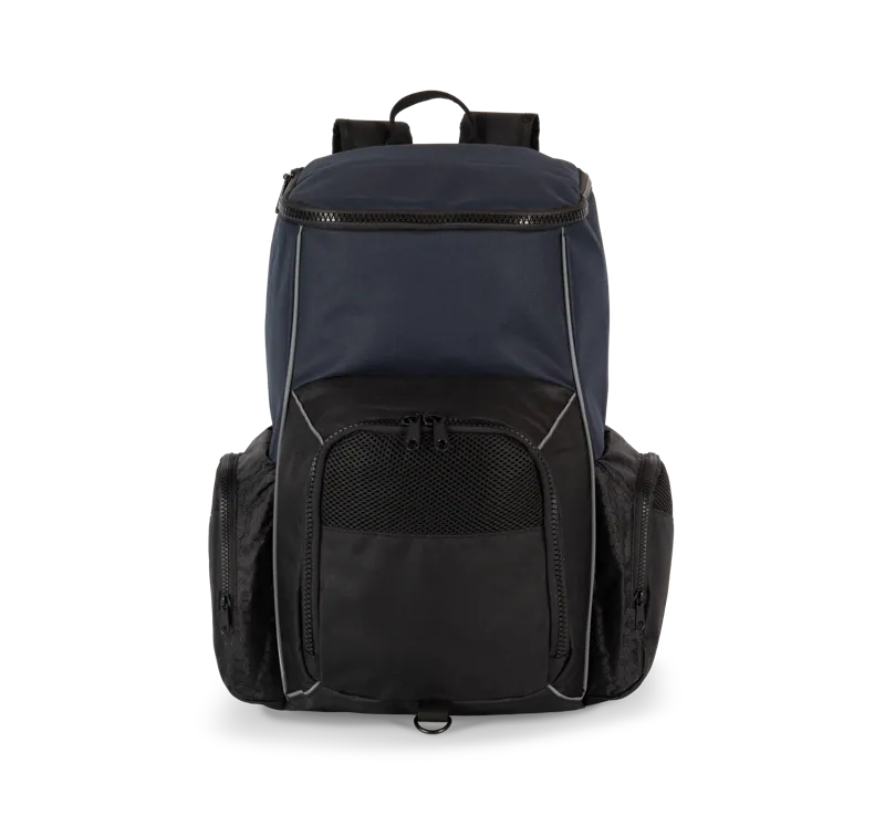Gerecycleerde en sportrugzak met vak voor spulletjes in Navy / Black