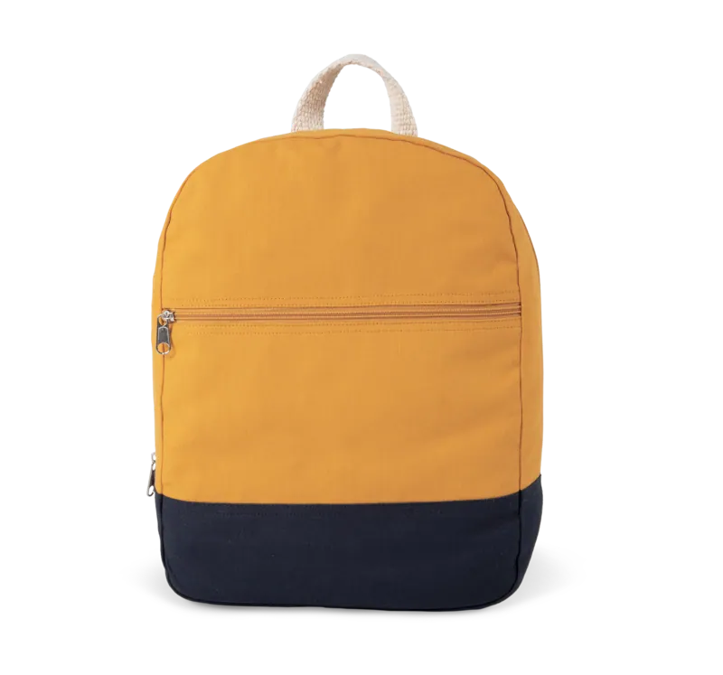 Essentiële rugzak in katoen in Cumin Yellow / Navy