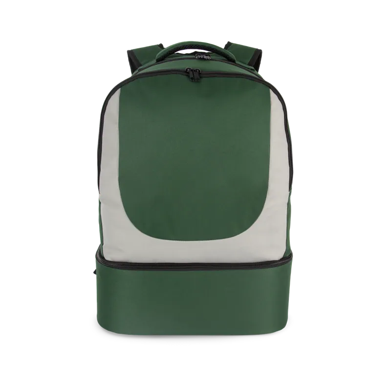 Rugzak voor teamsport met stevige bodem in Forest Green / Light Grey