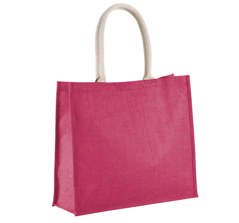 Jute Strandtas in Fuchsia