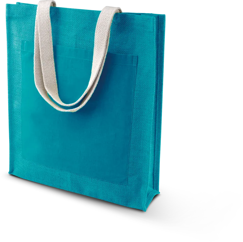Jute Shopper in Turquoise