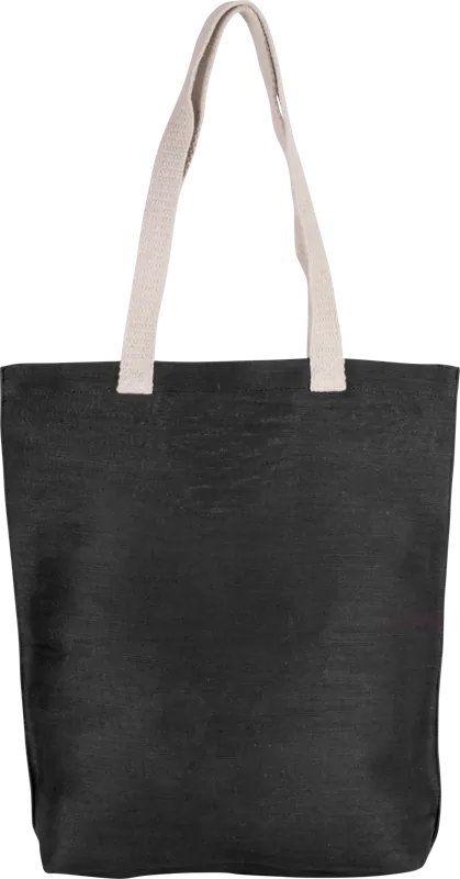 Shopper van jute/katoen in Black