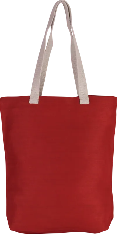 Shopper van jute/katoen in Crimson Red