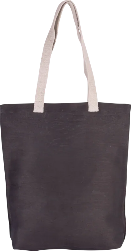 Shopper van jute/katoen in Dark Grey