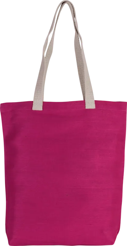 Shopper van jute/katoen in Fuchsia