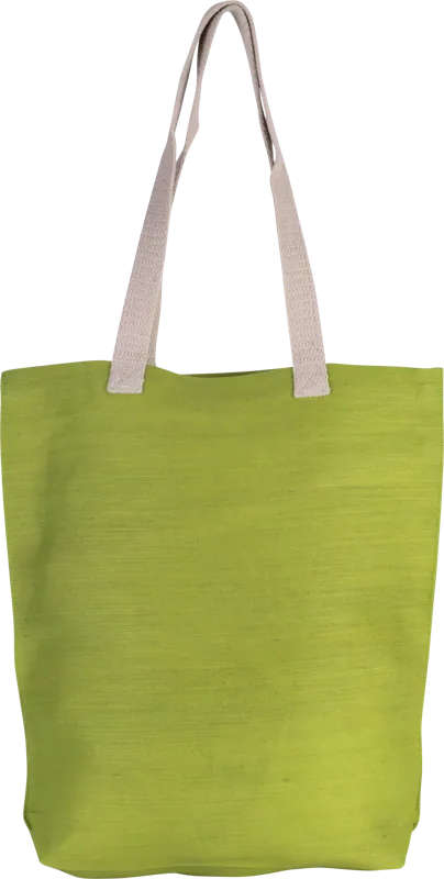 Shopper van jute/katoen in Lime Green