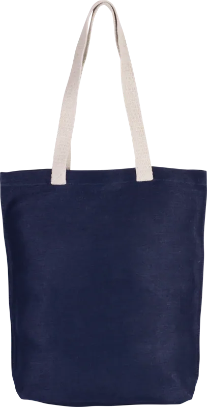 Shopper van jute/katoen in Midnight Blue