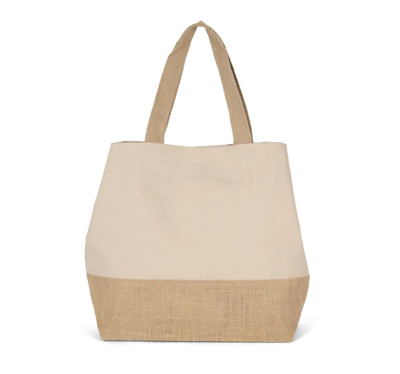 Shopper van jute- & katoencanvas in Light Sand / Natural