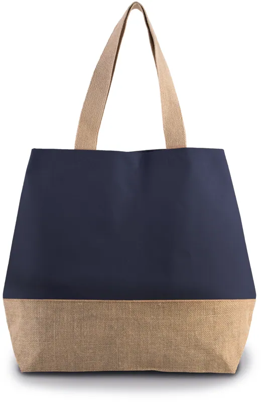 Shopper van jute- & katoencanvas in Patriot Blue / Natural