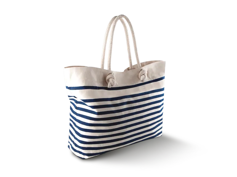 Strandtas in Natural / Navy