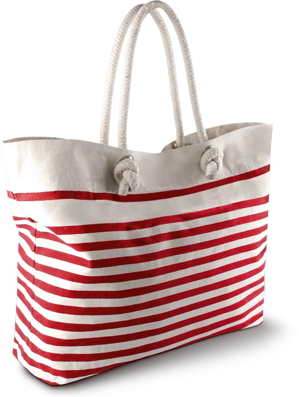 Strandtas in Natural / Red