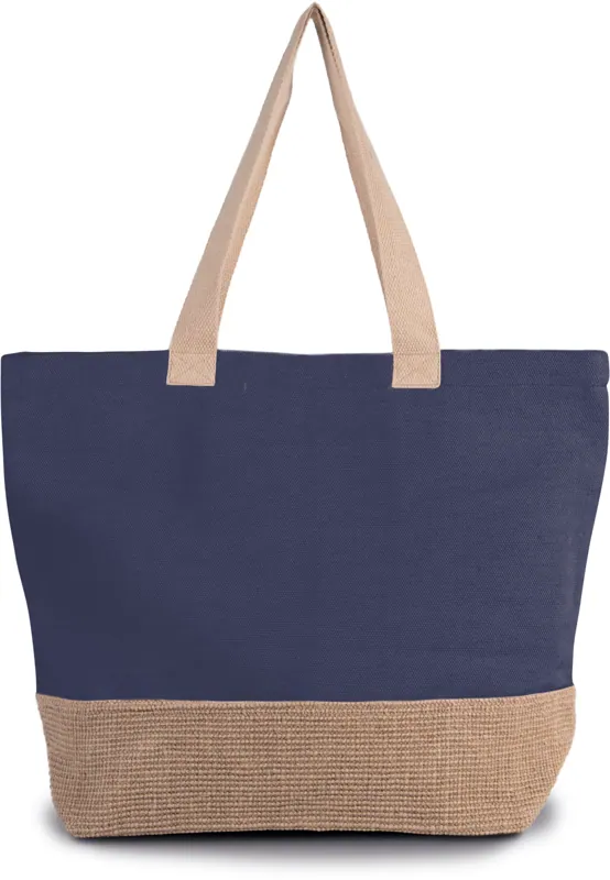 Rustieke shopper/reistas in Patriot Blue / Natural