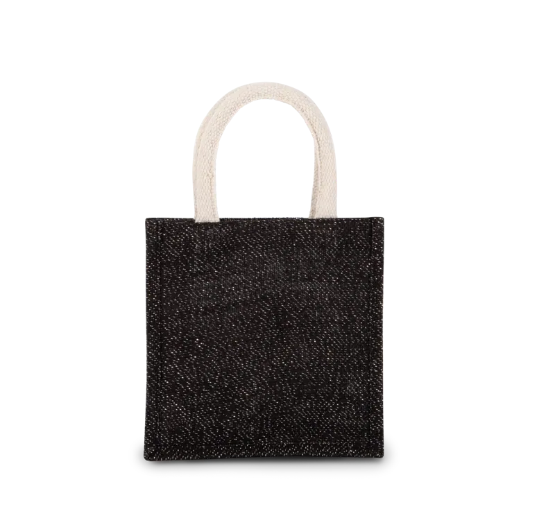 Shopper van jutecanvas - klein model in Black / Silver