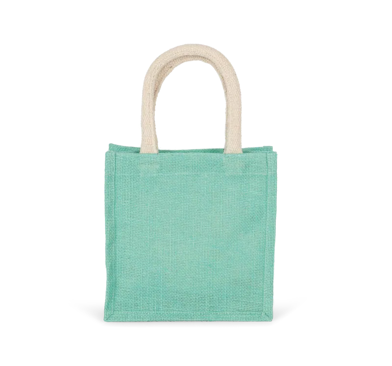 Shopper van jutecanvas - klein model in Ice Mint
