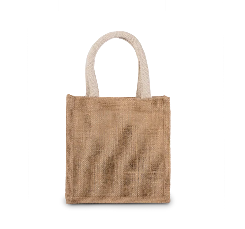 Shopper van jutecanvas - klein model in Natural / Gold