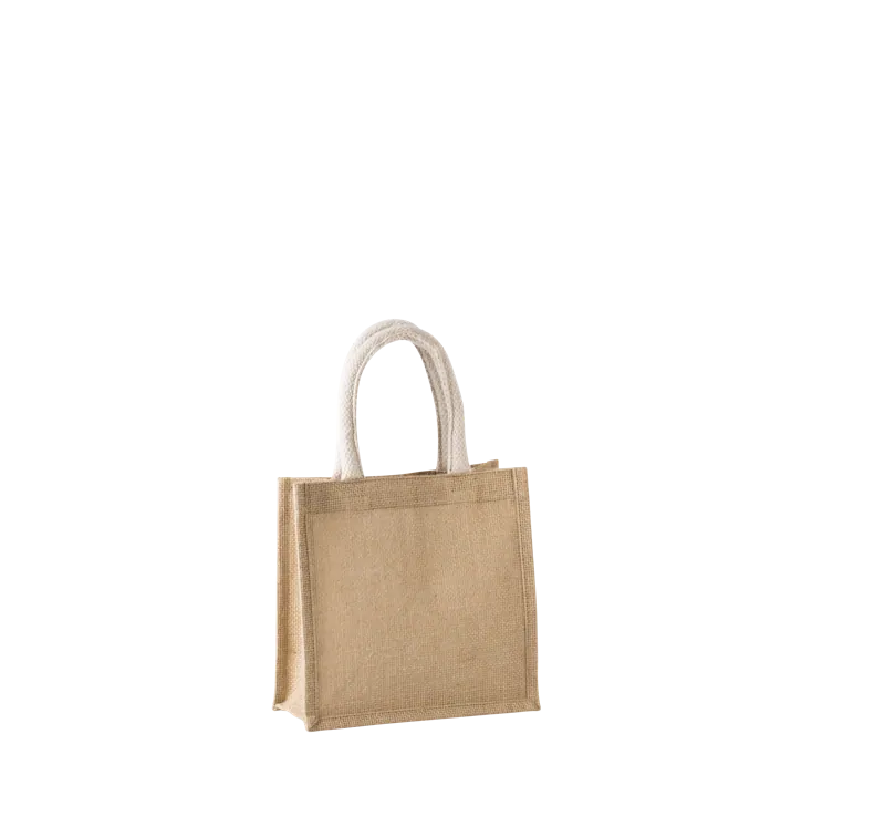 Shopper van jutecanvas - klein model in Natural