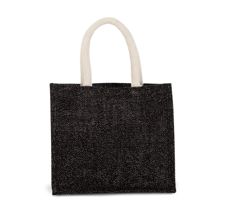 Shopper van jutecanvas - middelgroot model in Black / Silver