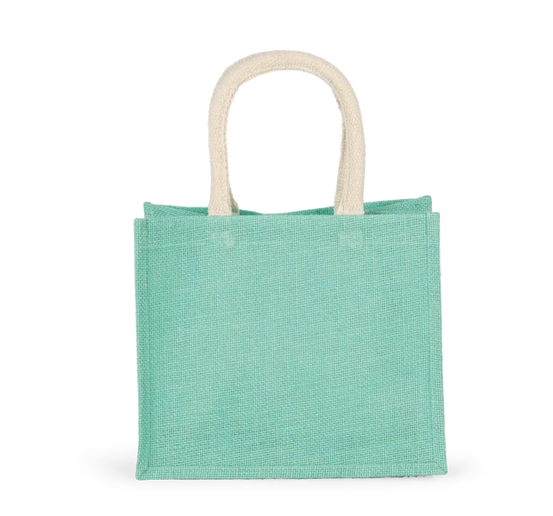 Shopper van jutecanvas - middelgroot model in Ice Mint